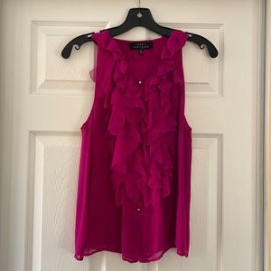 Chiffon magenta sleeveless top